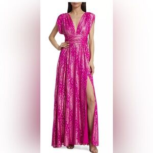 Ramy Brook Julianna Metallic Jacquard Gown, Size 0, Never Worn